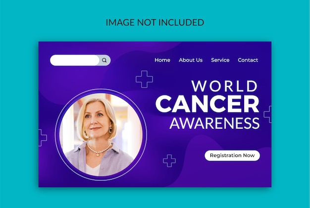 World breast cancer landing page and world cancer awareness web banner template