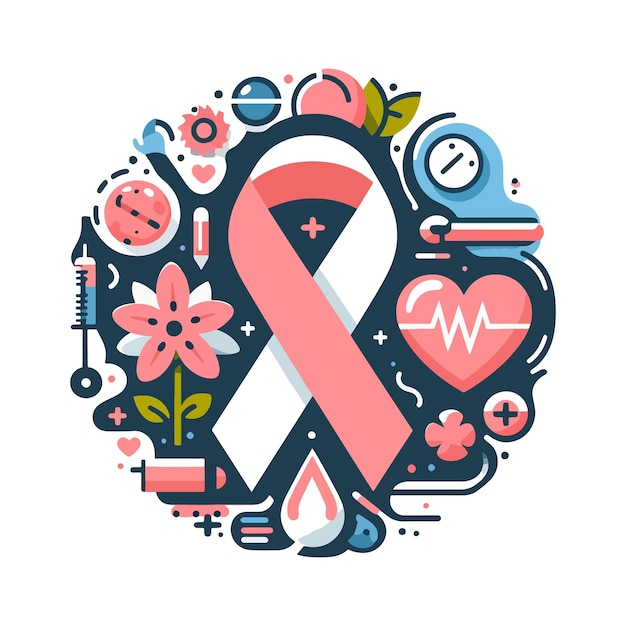 World Cancer Awareness Day concept is Isolated On a White Background