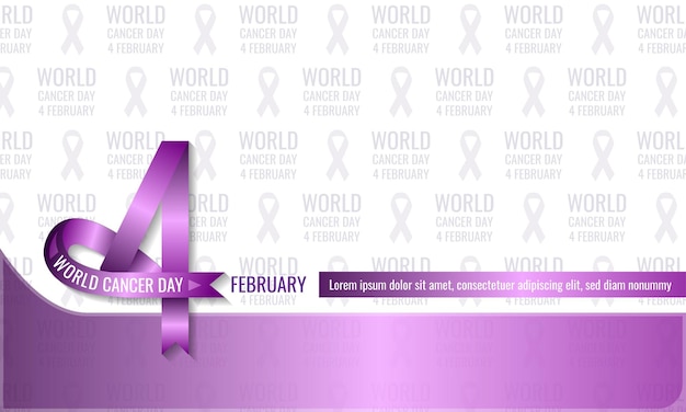 World Cancer Day 4 February concept Banner on white Background