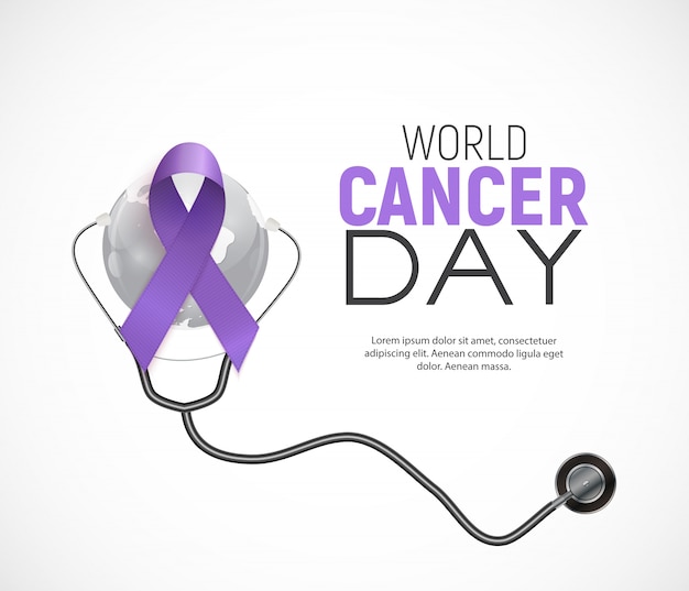 World Cancer Day concept with Lavender Ribbon..