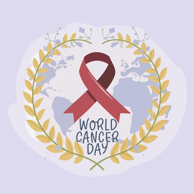 World cancer day design with awarenes ribbons