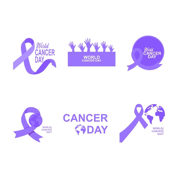 world cancer day greeting template vector set design