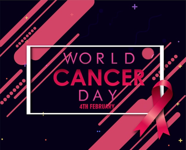 World Cancer Day Poster Or Banner illustration Background 4 February