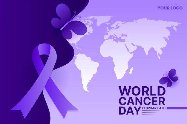 world cancer day poster cancer awareness banner vector