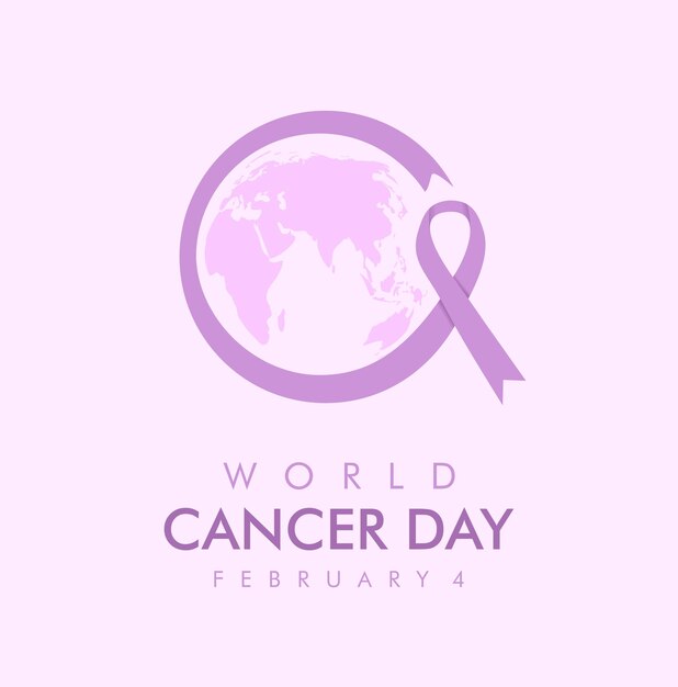 World cancer day poster template on white background