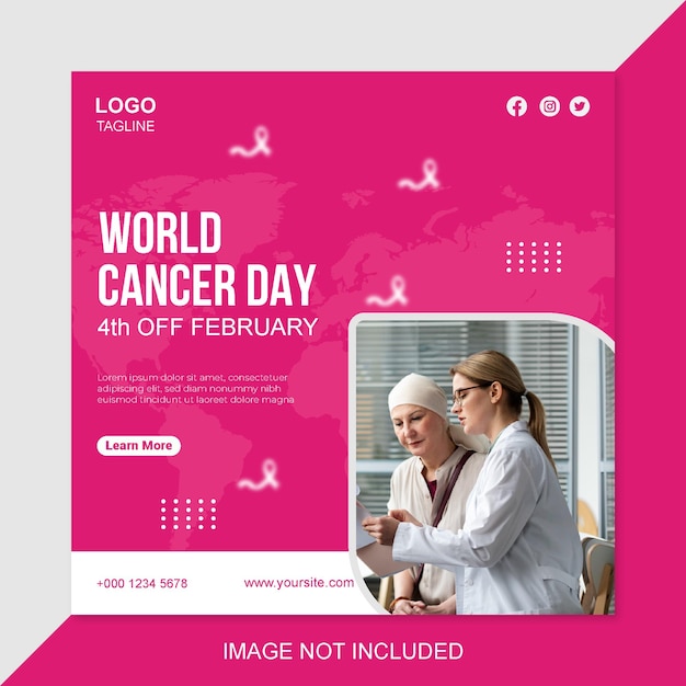 WORLD CANCER DAY SOCIAL MEDIA POST TEMPLATE