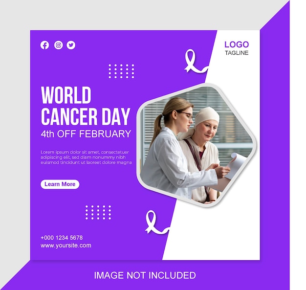 WORLD CANCER DAY SOCIAL MEDIA POST TEMPLATE