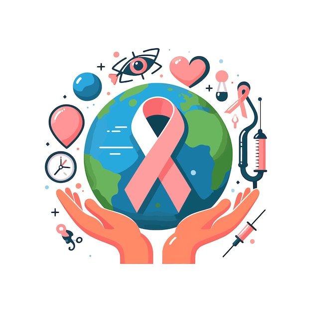 World Cancer Day vector illustration concept On a White Background