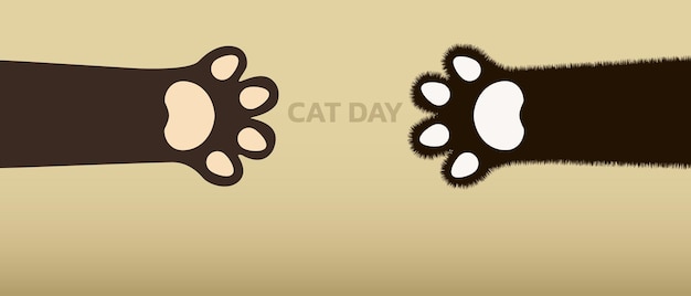 World Cat Day concept. Holiday concept. Template for background, Web banner, card, poster.