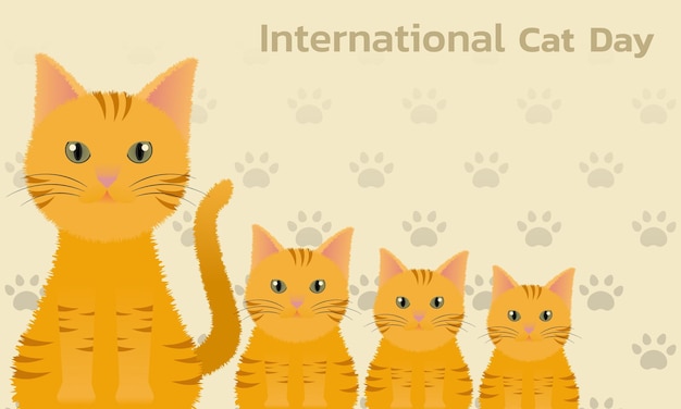 Vector world cat day concept. holiday concept. template for background, web banner, card, poster.