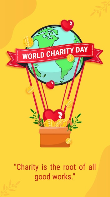 World Charity Day instagram and facebook story illustration