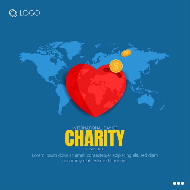 Vector world charity day observed on september 5th is dedicated to promoting charitable efforts