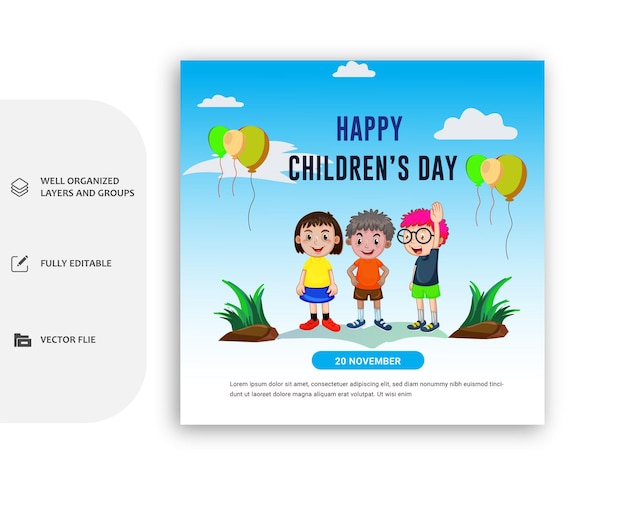 world children's day instagram post template