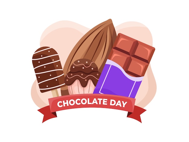 World Chocolate Day Cartoon Illustration