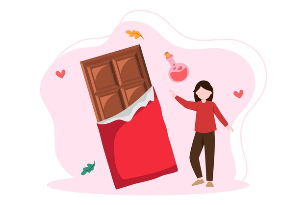 Vector world chocolate day flat illustration design