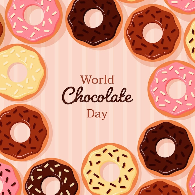 World Chocolate Day Illustration of donuts