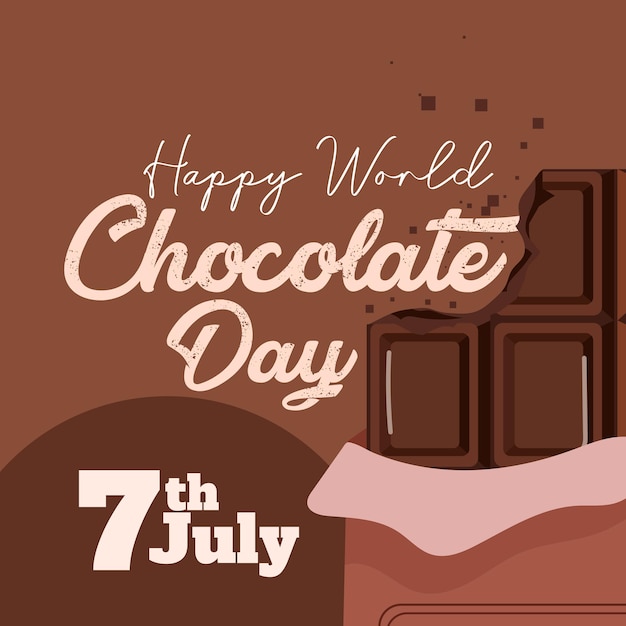 World Chocolate Day July 7 Poster chocolate bars for a banner poster or postcard background