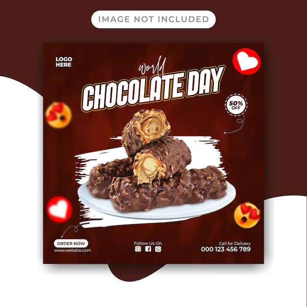 World Chocolate Day Social Media Post Banner Poster Flyer Template