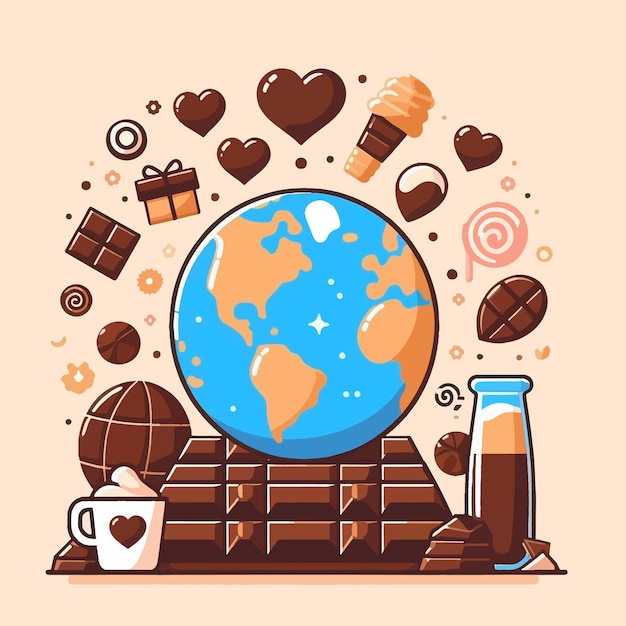 World Chocolate Day Vector Background and Poster