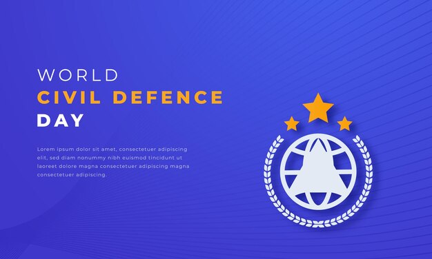 Vector world civil defence day paper cut style vector design illustration for background poster banner ads