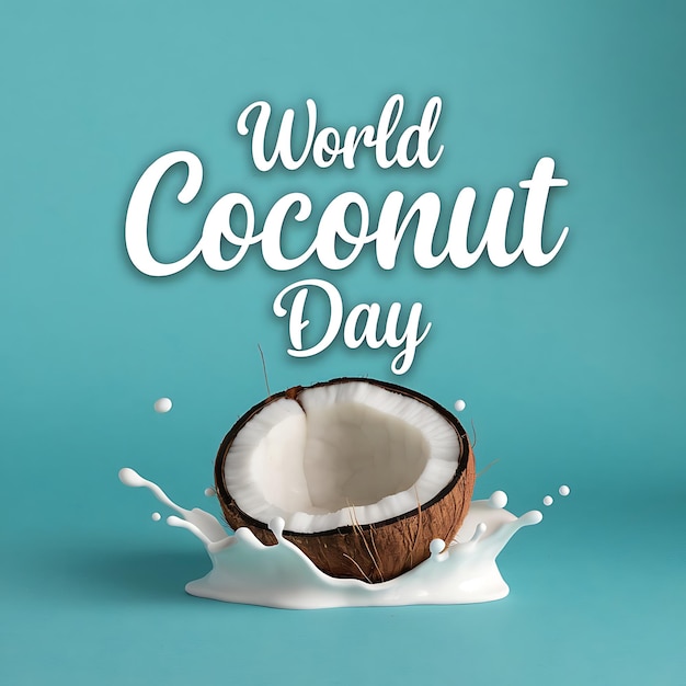 Vector world coconut day celebration poster vector image illustration