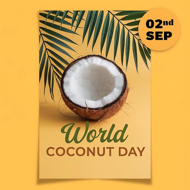 Vector world coconut day celebration poster vector image illustration