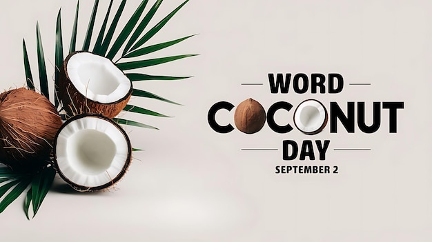 Vector world coconut day celebration poster vector image illustration