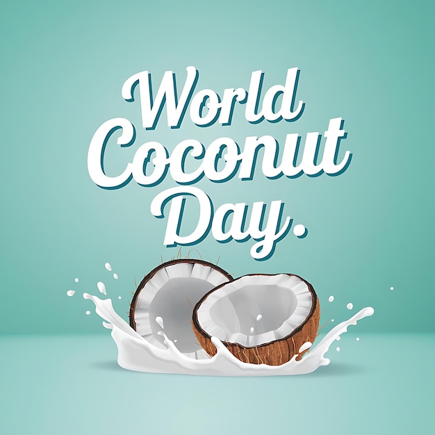 Vector world coconut day celebration poster vector image illustration