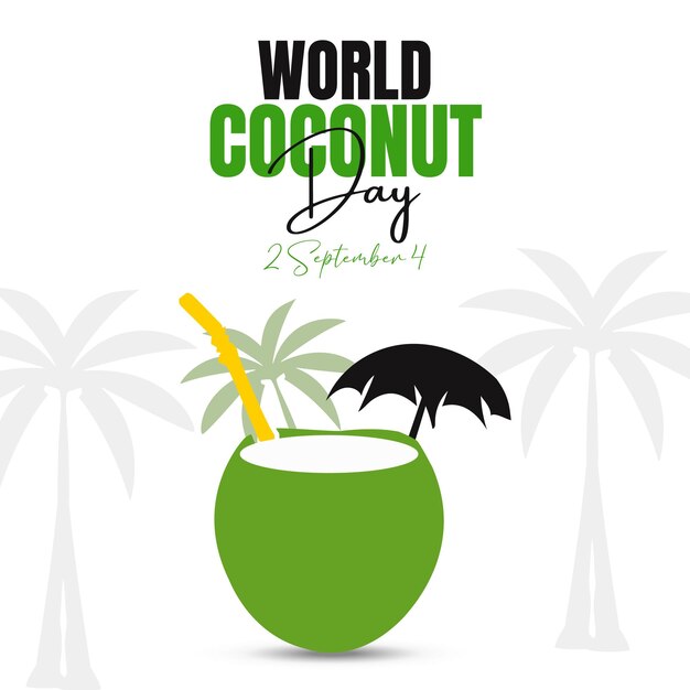 Vector world coconut day for web banner design