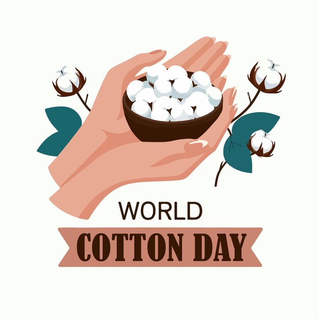 world cotton day vector art background illustration design