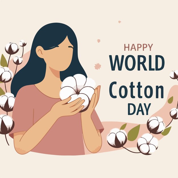 Vector world cotton day vector art background illustration design