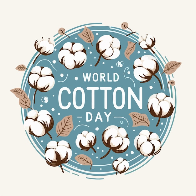 world cotton day vector art background illustration design