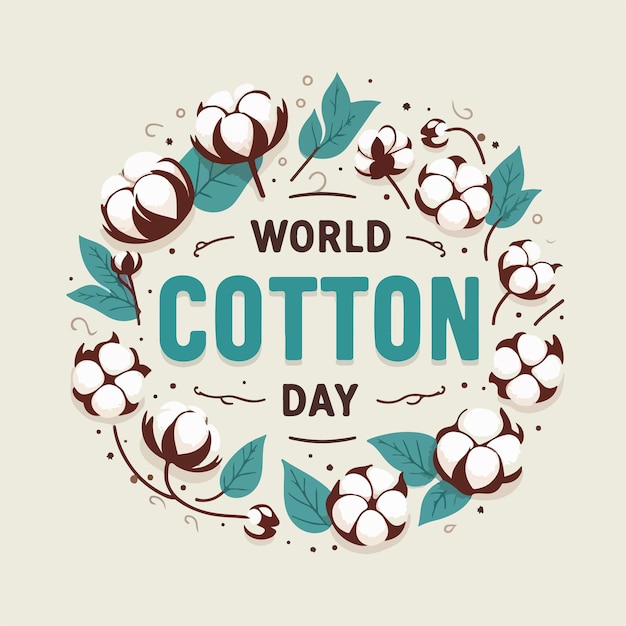 world cotton day vector art background illustration design