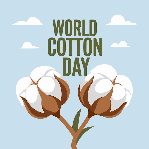 world cotton day vector art background illustration design