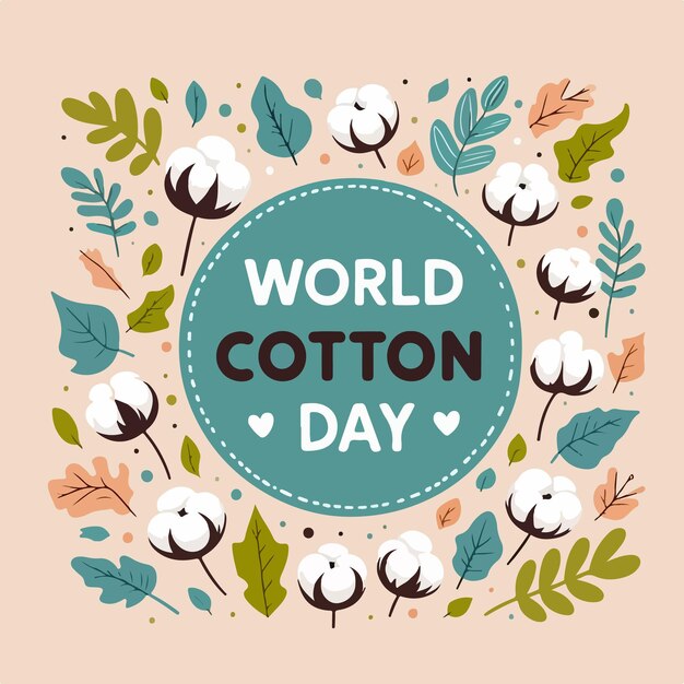 Vector world cotton day vector art background illustration design