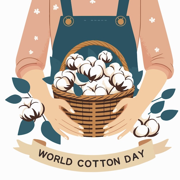 Vector world cotton day vector art background illustration design