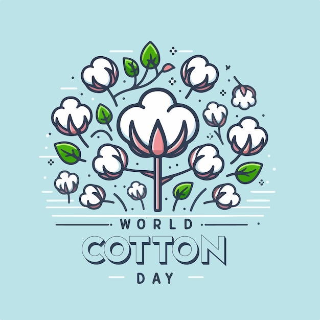 Vector world cotton day vector art background illustration design