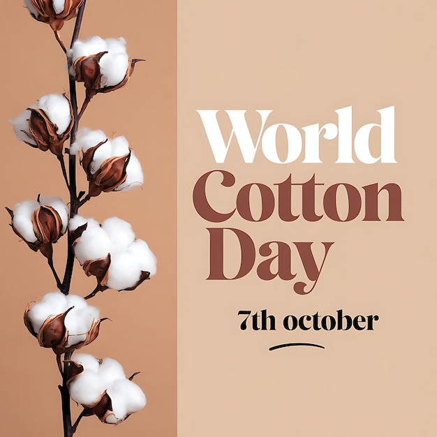 World Cotton Day Vector Image Illustration