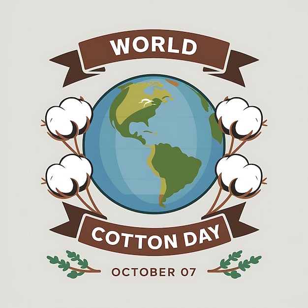 World Cotton Day Vector Image Illustration