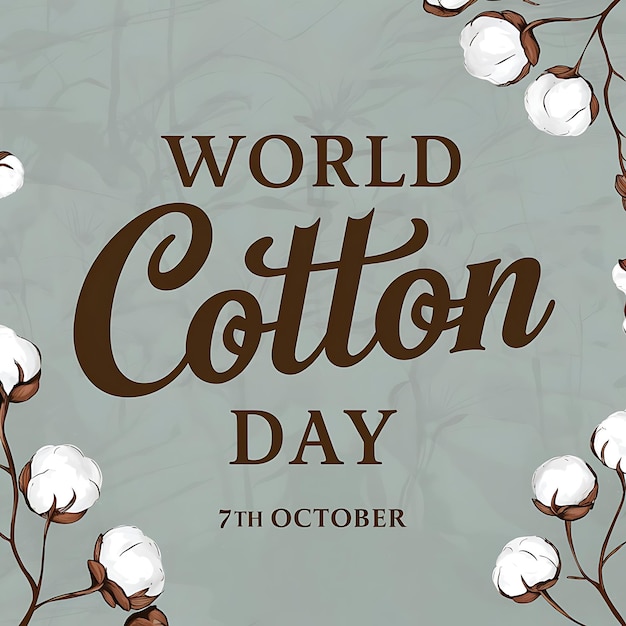 World Cotton Day Vector Image Illustration