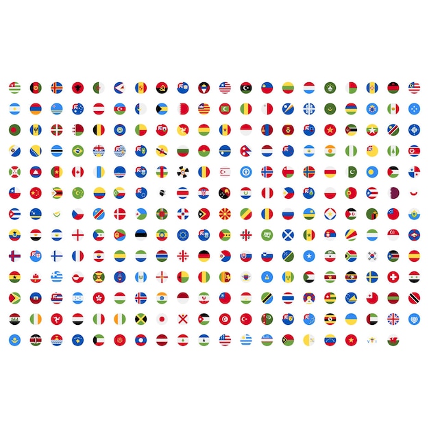 world country flag rounded