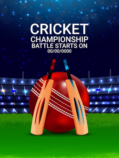 World cricket league match with cricket elements