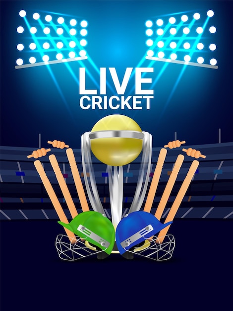 World cricket league match with cricket elements