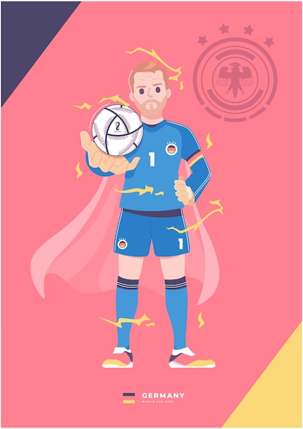 world cup series legendary germany football player poster design