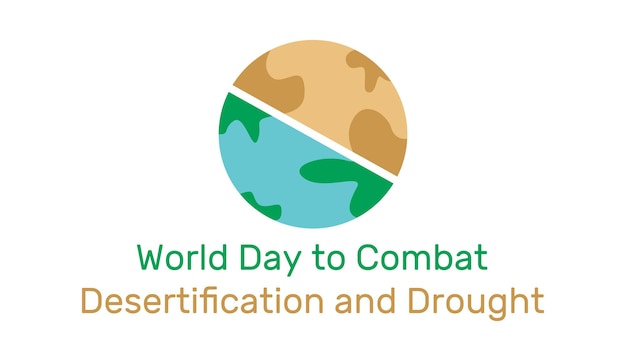 World Day to Combat Desertification and Drought in minimal cartoon style