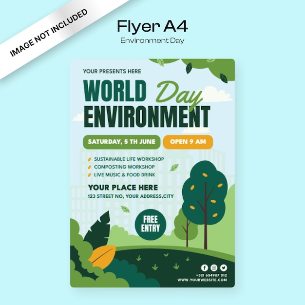 Vector world day environment flyer template