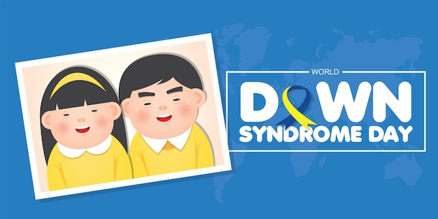 World Down Syndrome Day on 21 march a Down Syndrome Awareness day vector illustration