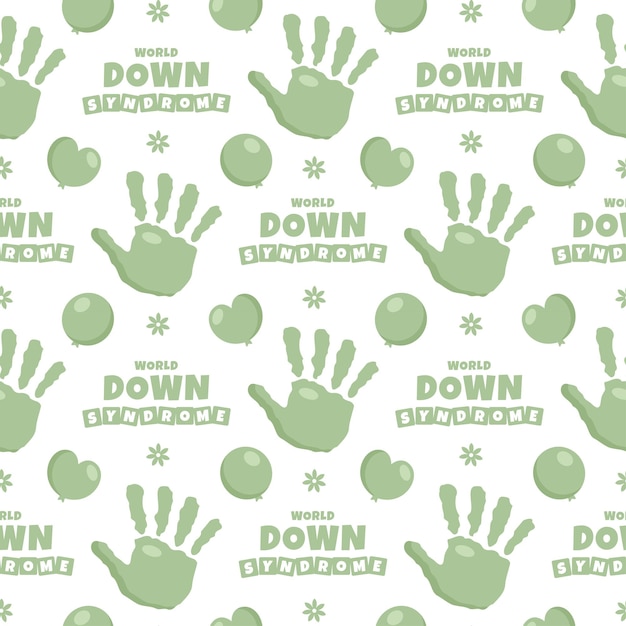 World Down Syndrome Day Seamless Pattern Design in Template Hand Drawn Cartoon Flat Illustration