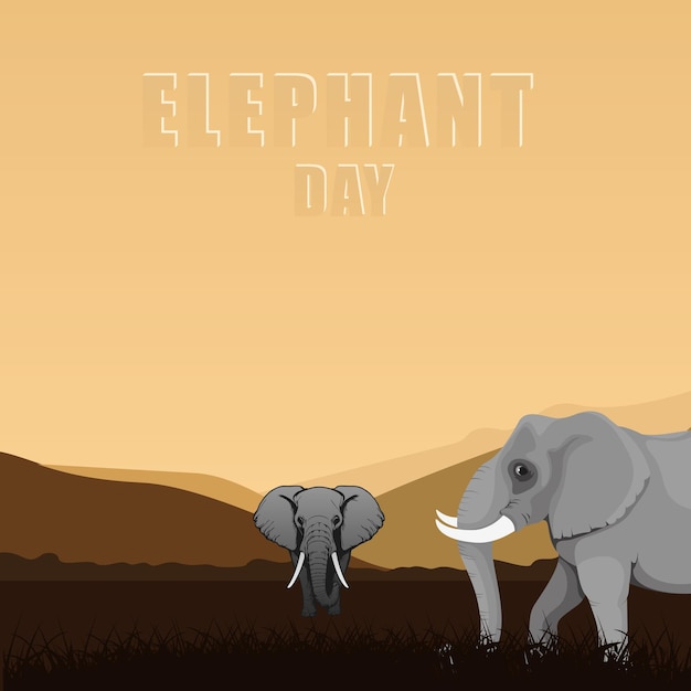 Vector world elephant day celebrated every year on august 12 suitable for banner poster greeting card est