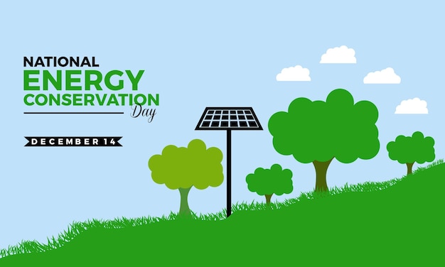 World Energy conservation day is observed December Banner poster card background design